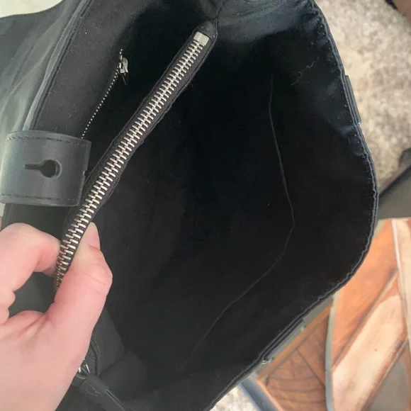 NEW AllSaints Black Nylon Medium Backpack Purse display picture 2